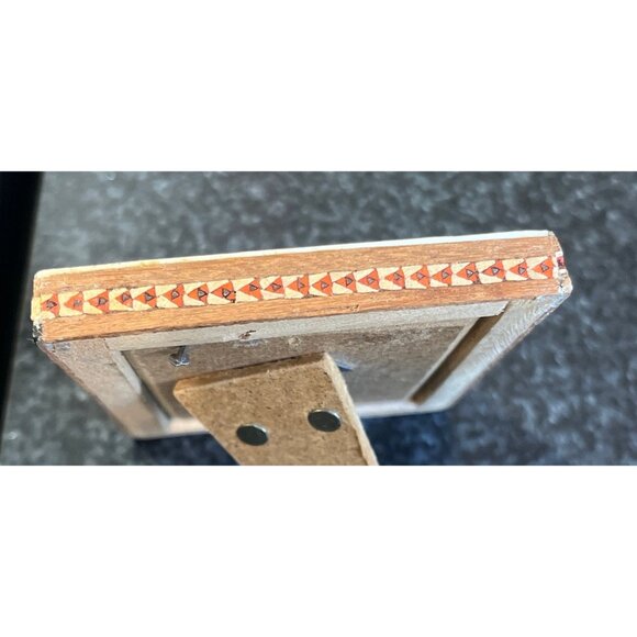 Vtg Handmade Painting Of A Female Micro Mosaic Indo Persian Moorish Art Inlay - Picture 9 of 10